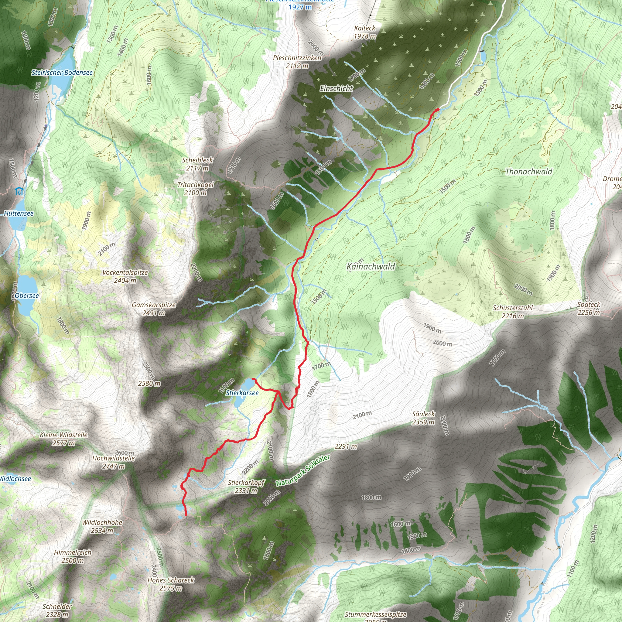 Stierkarsee and Goldlacken mobile static map