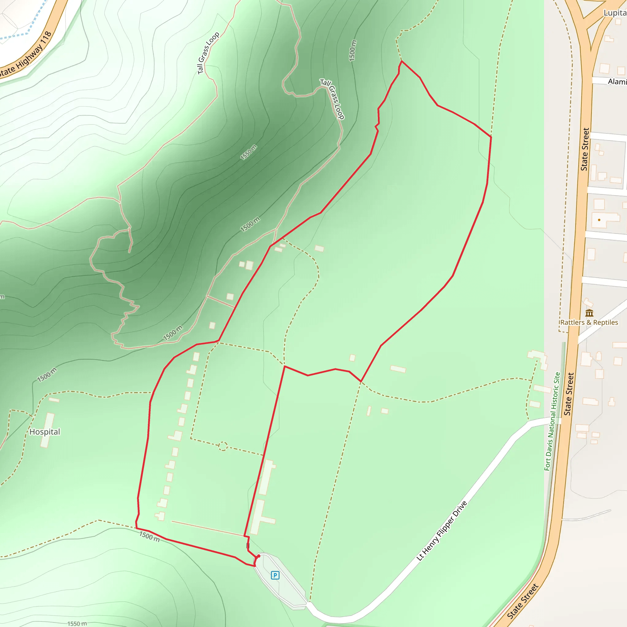 Park trail and Cemetery Trail mobile static map