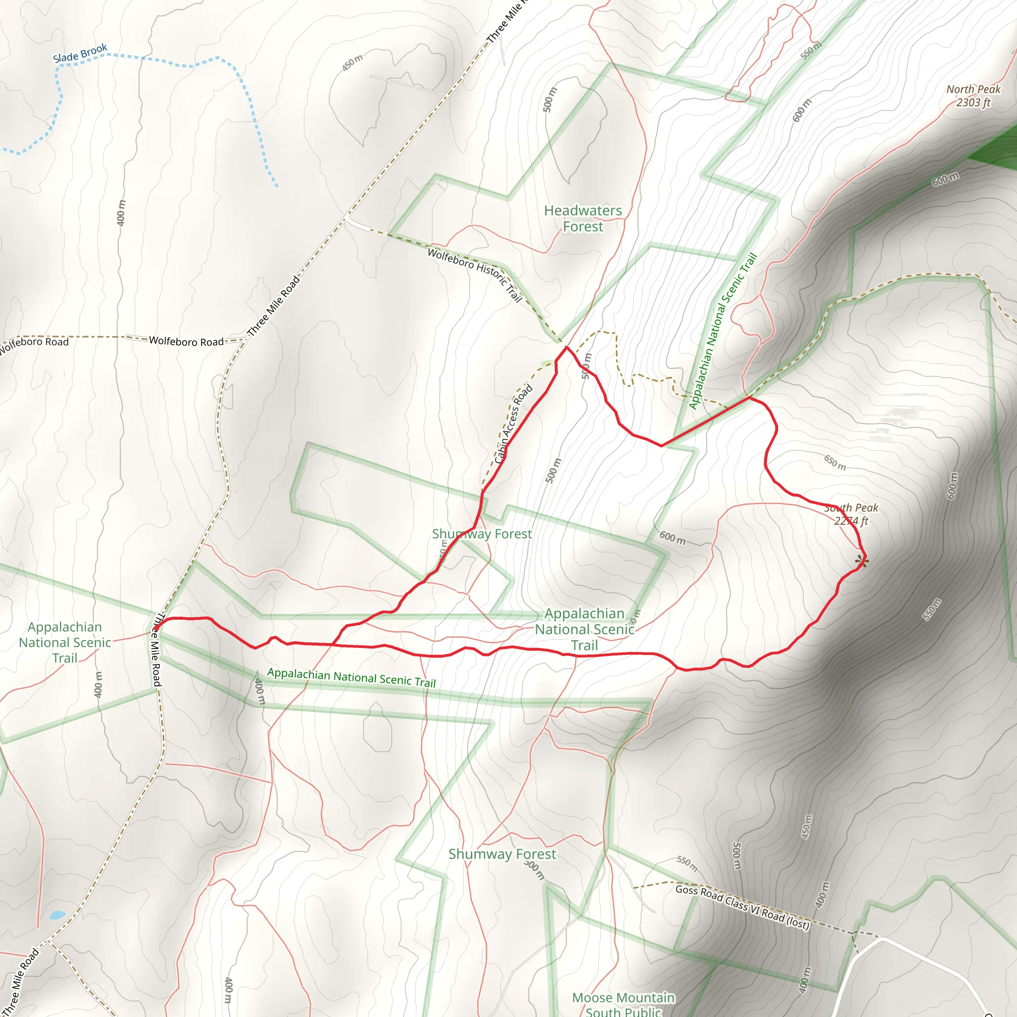 Moose Mountain Trail mobile static map