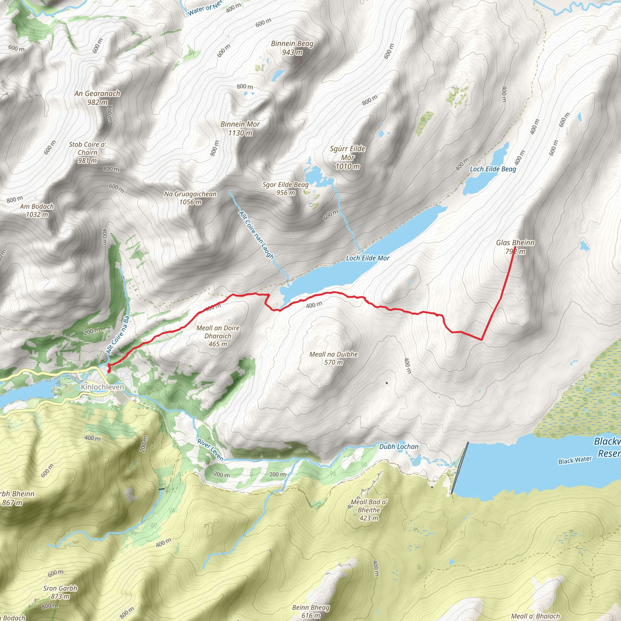 Glas Bheinn - Kinlochleven mobile static map