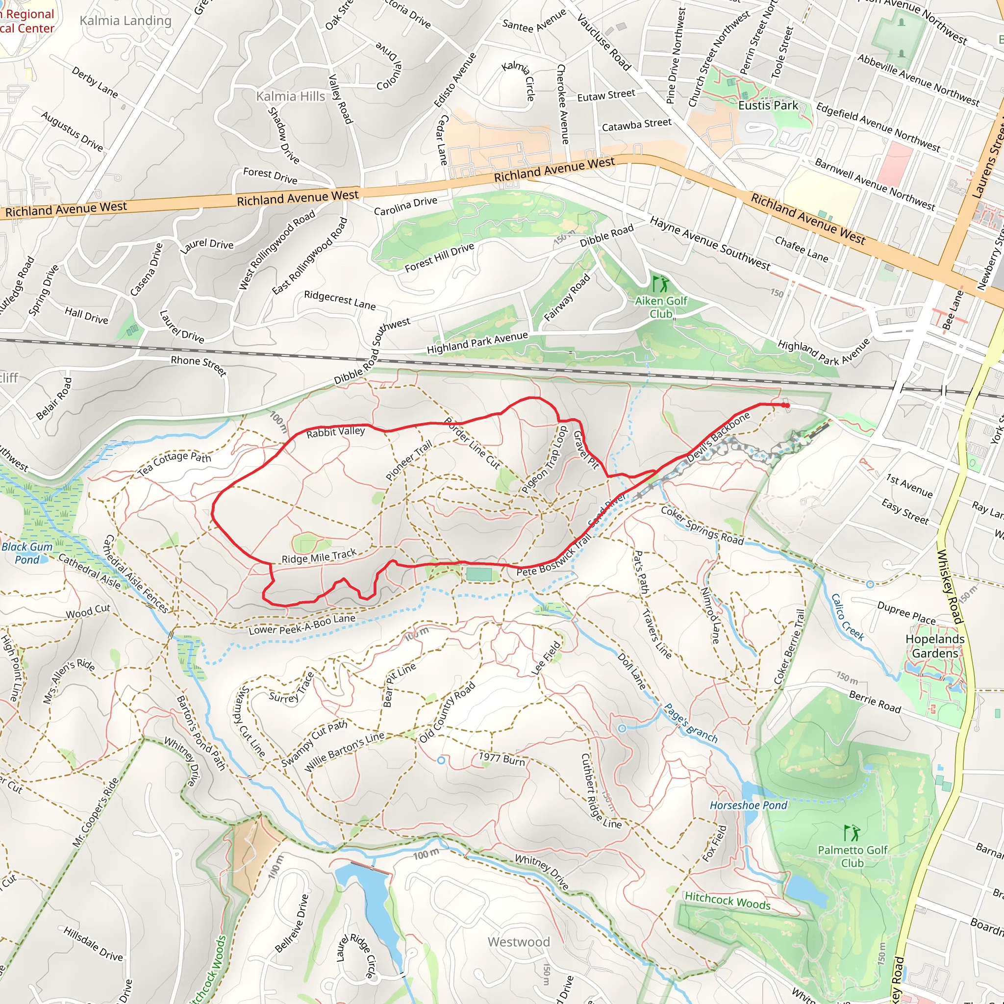 Devil's Backbone, Rabbit Valley and Lover's Lane Loop mobile static map