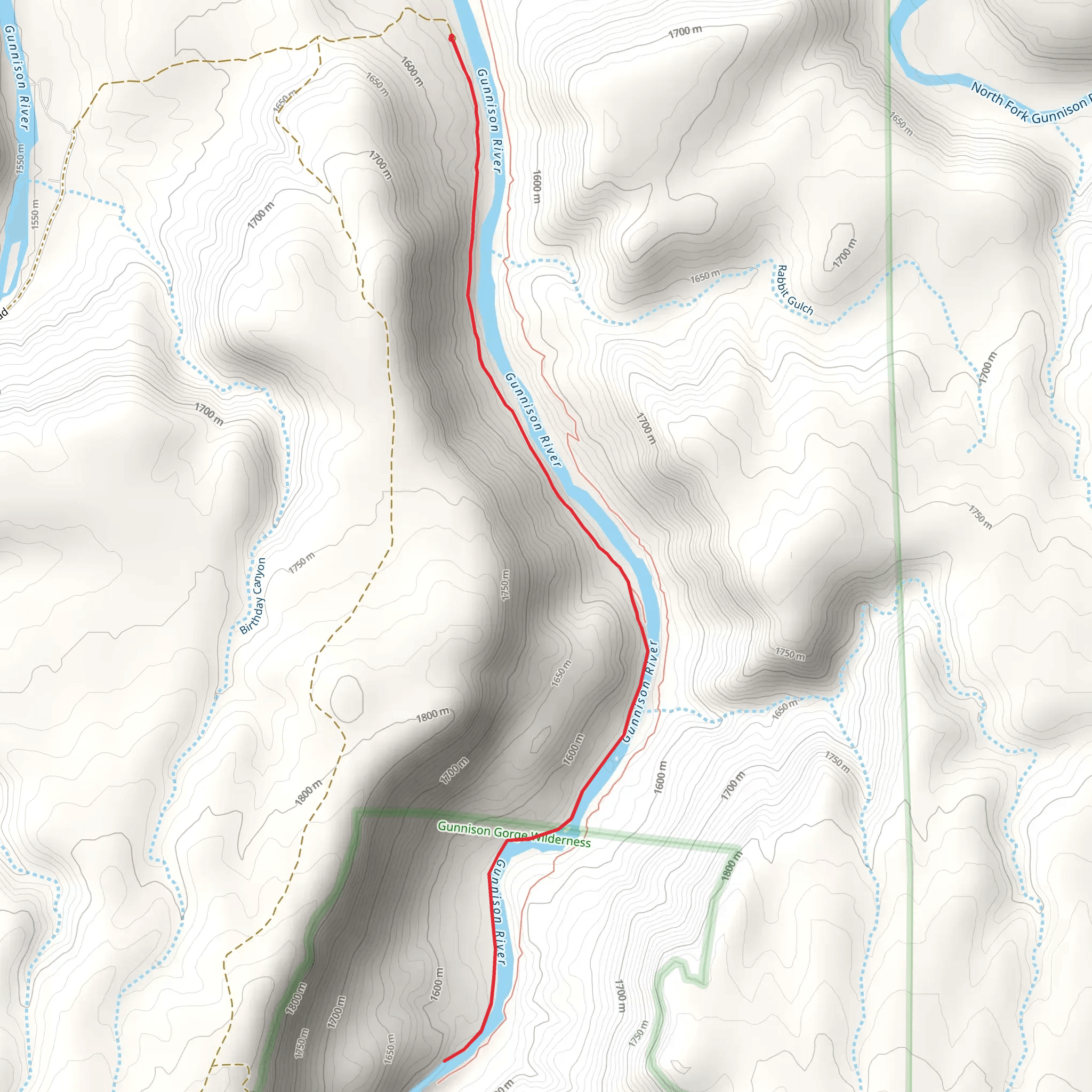 Gunnison River - Black Canyon of the Gunnison and West River Trail mobile static map