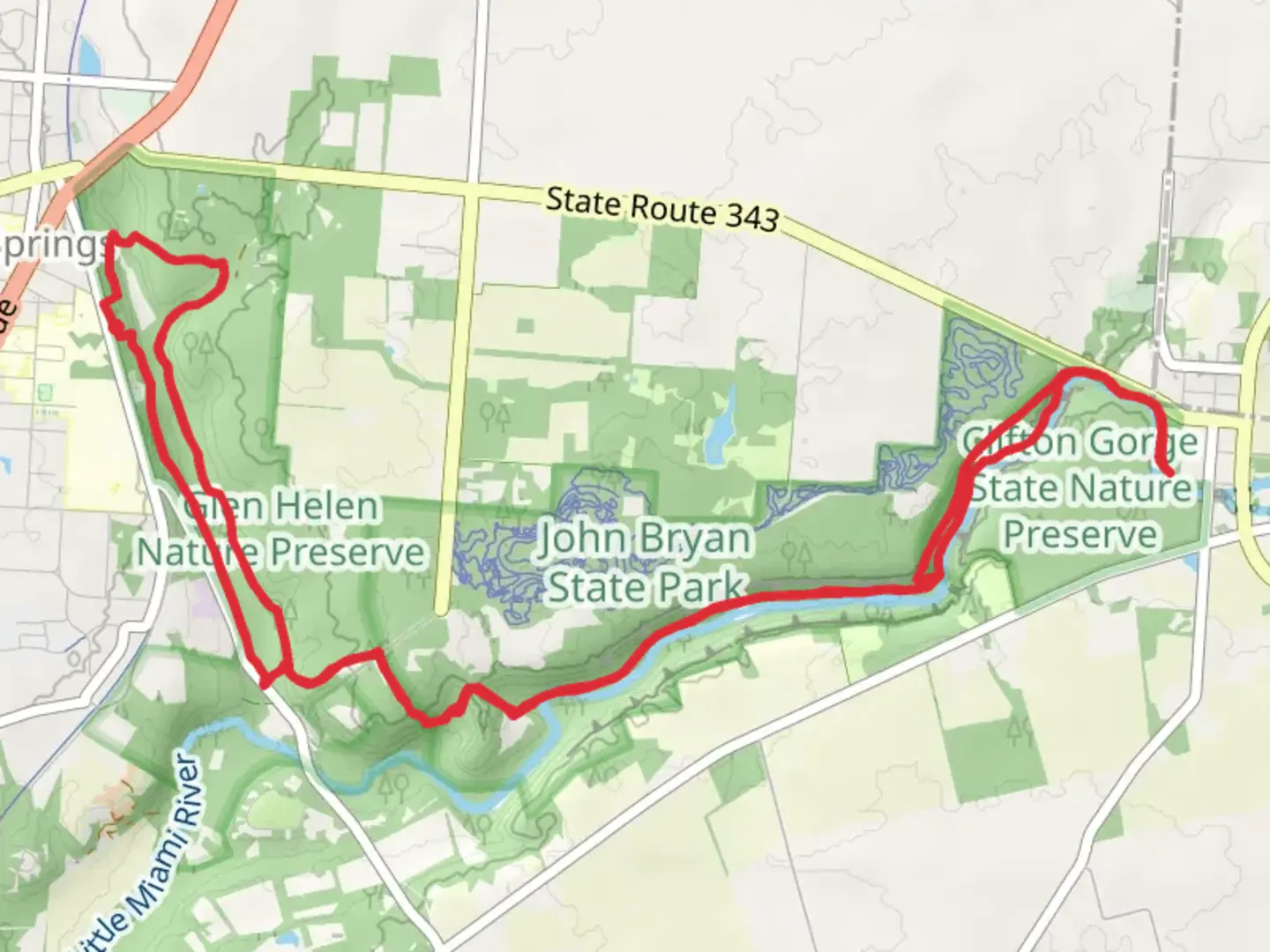 An image depicting the trail Lower Birch Creek and Orton Memorial Loop Trail and its surrounding area.