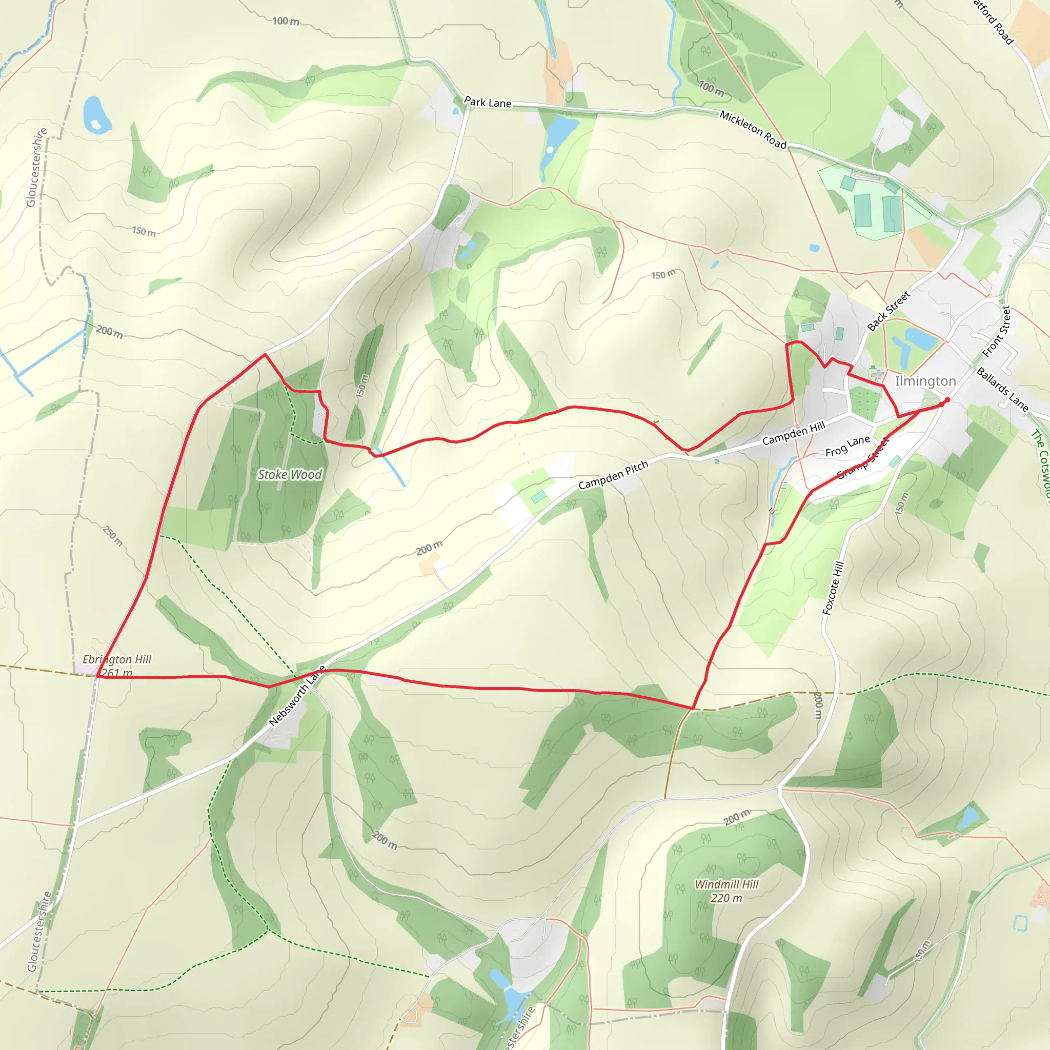 Ilmington Down from Ilmington mobile static map
