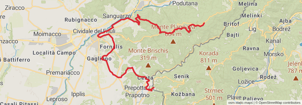 Alpe Adria Walk stage 33 Map