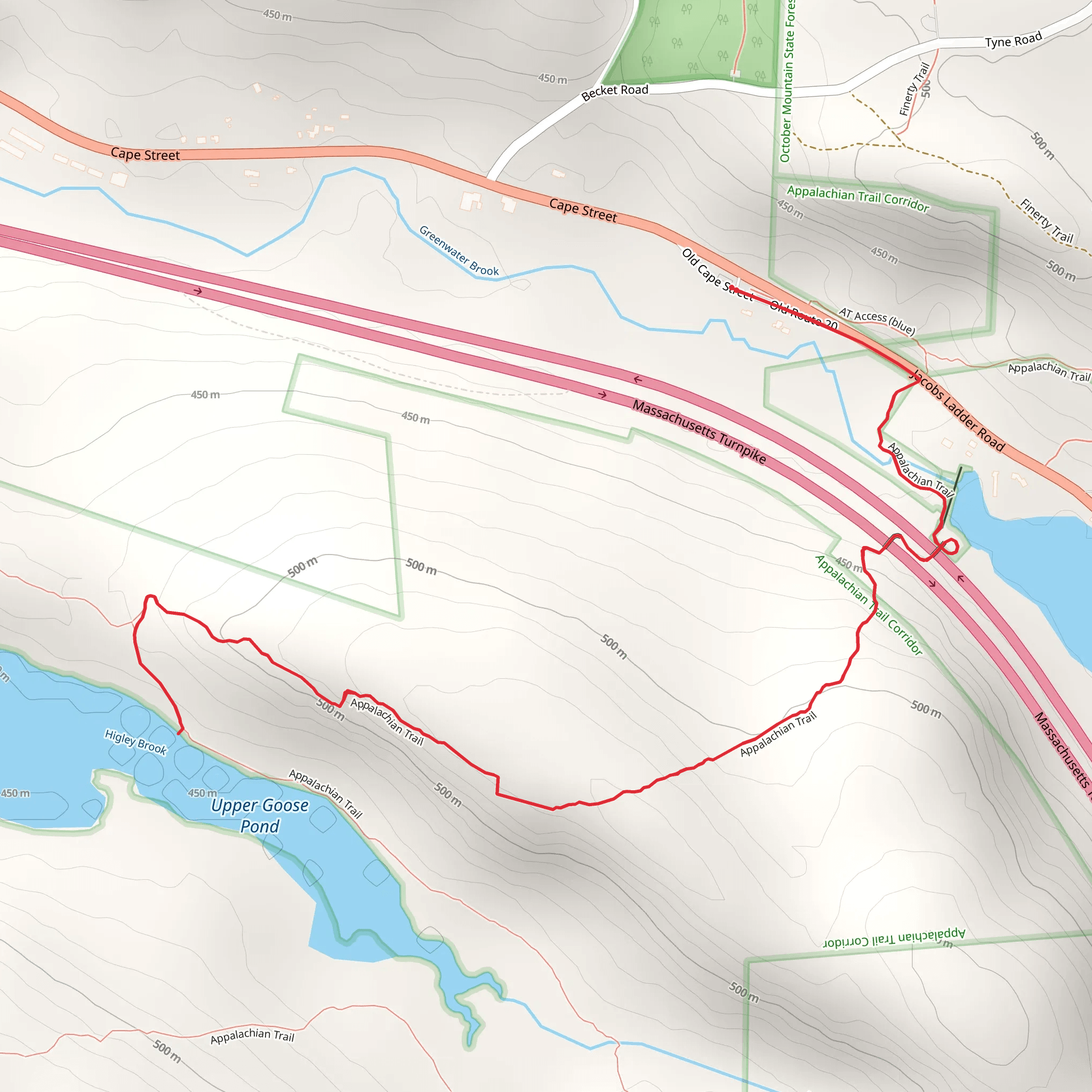Higley Brook via Appalachian Trail mobile static map