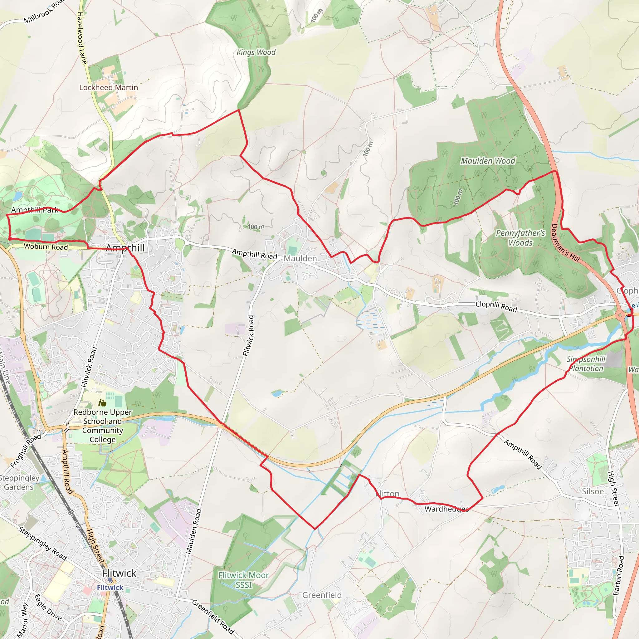 Ampthill and Clophill Circular mobile static map