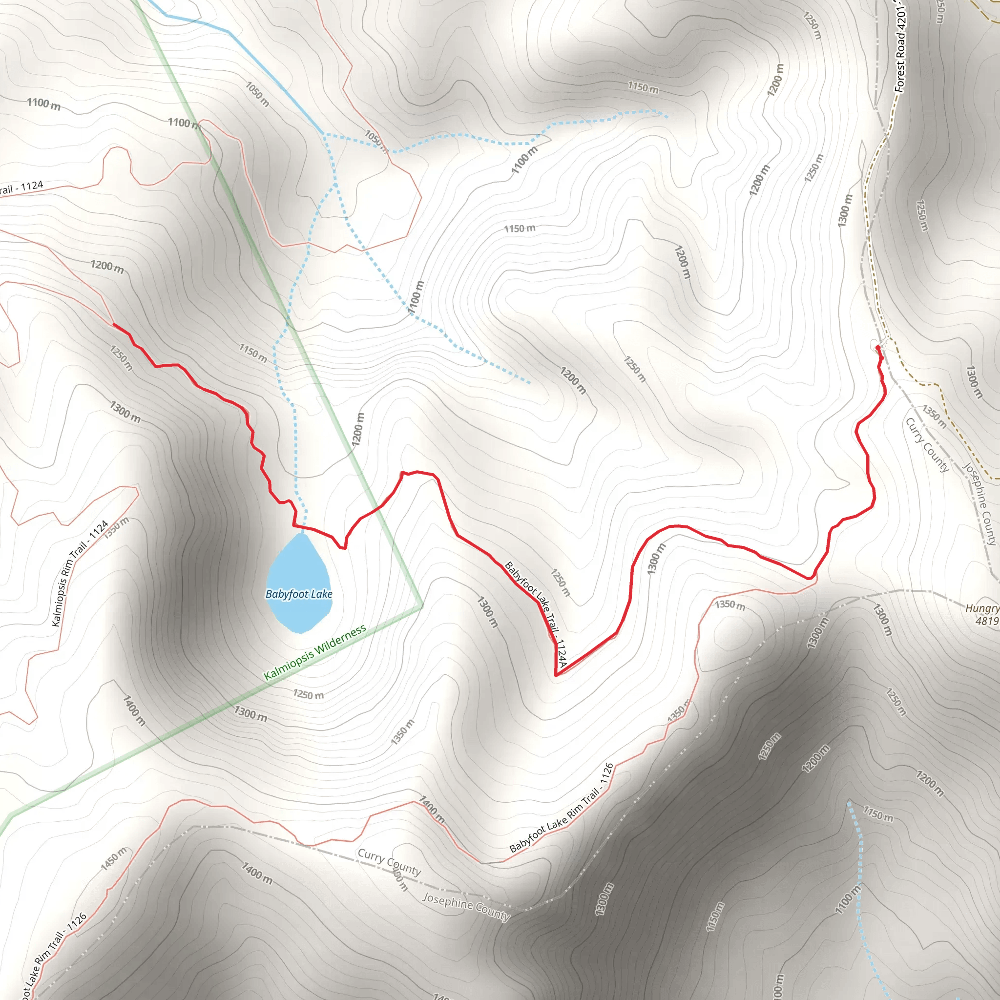 Babyfoot Lake Trail mobile static map