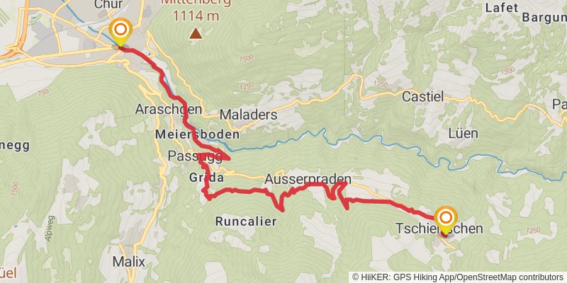 Camino Müstair-Geneva via Interlaken stage 8 Map