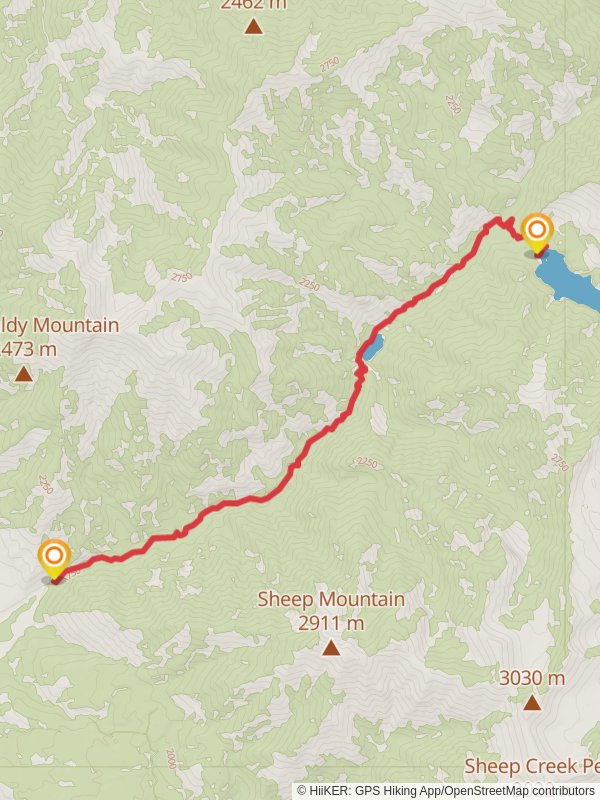 Upper and Lower Palisades Lake via Lower Palisades Creek Trail
