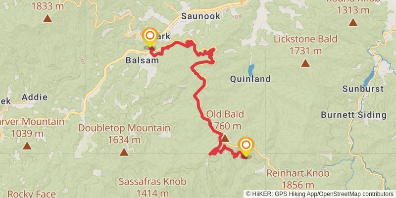 Mountains-to-Sea Trail stage 7 Map