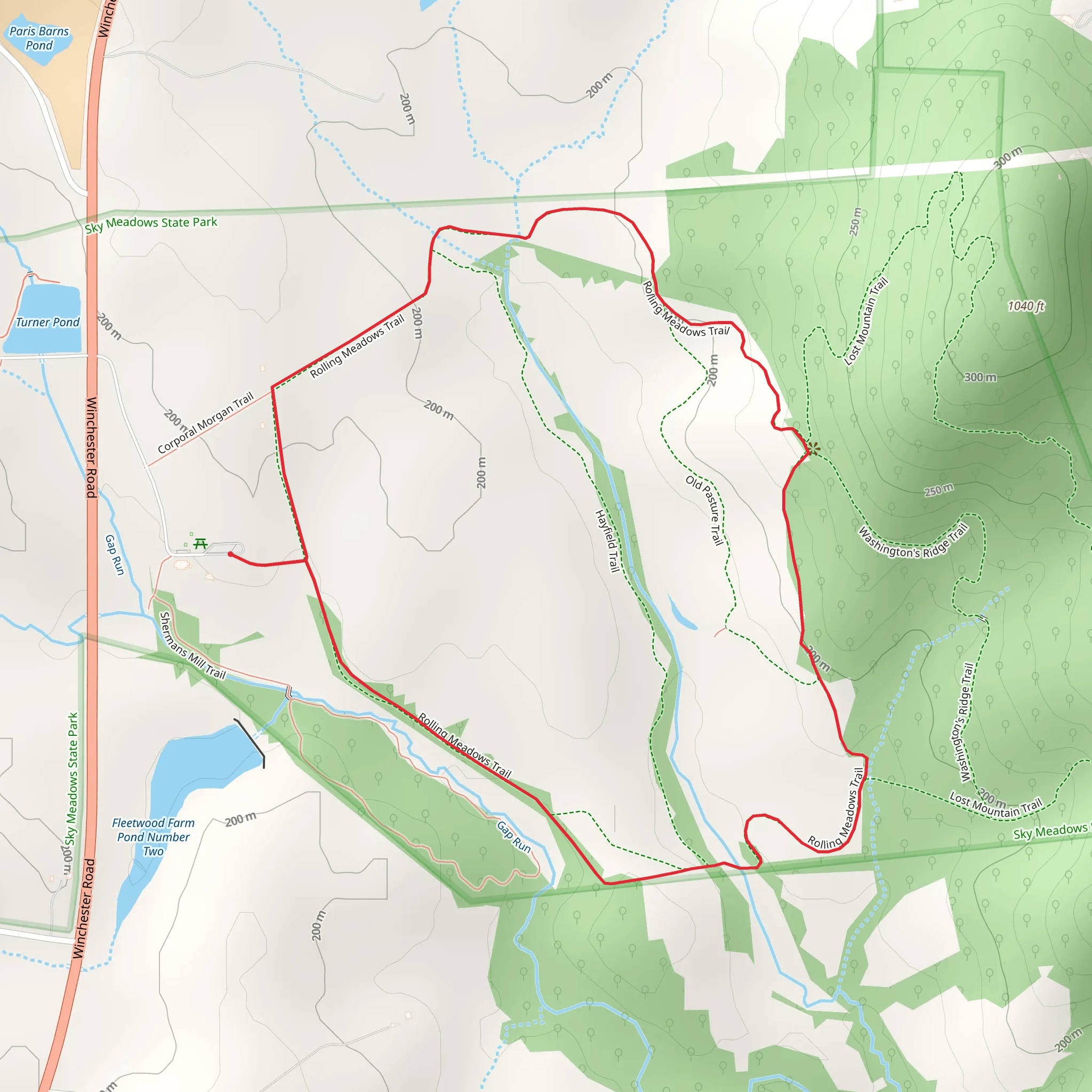 Rolling Meadows Loop Trail mobile static map