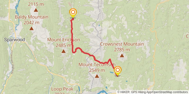 Great Divide Trail stage 11 Map