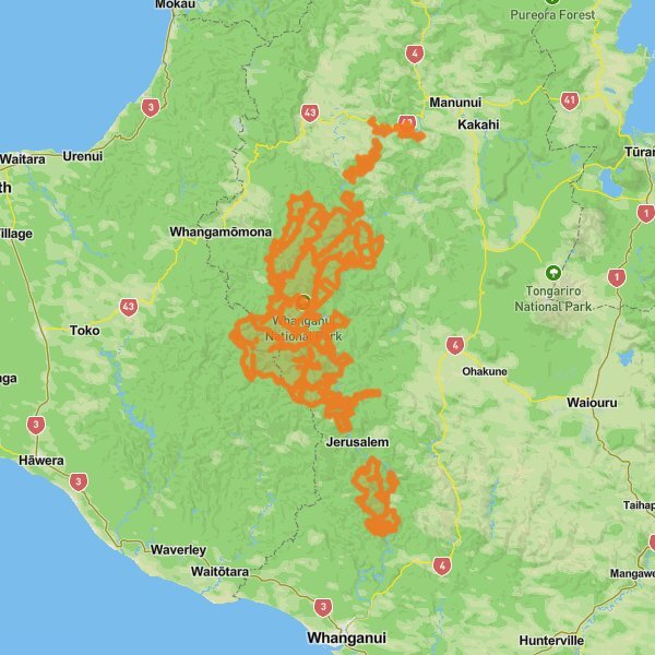Whanganui National Park mobile static map