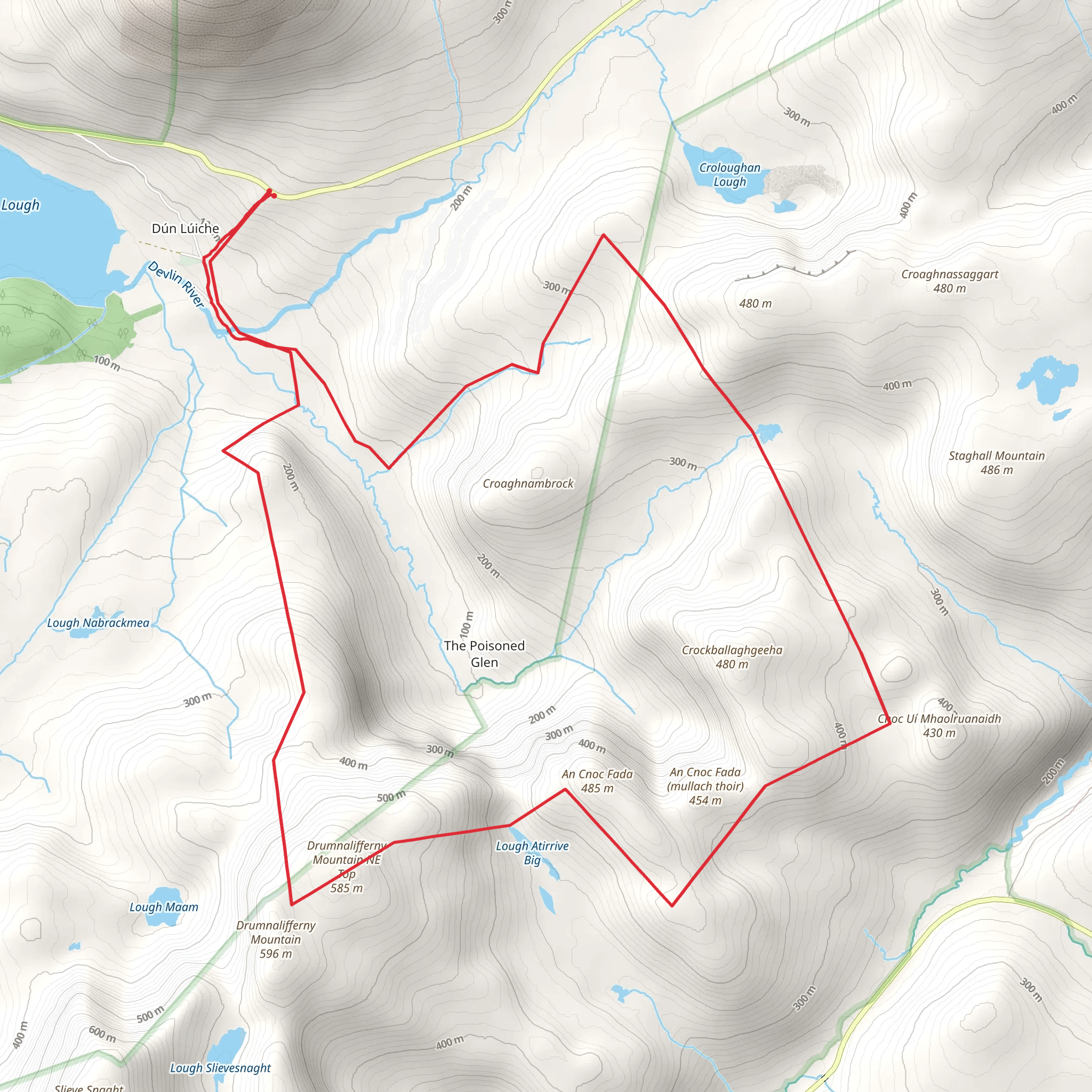 Drumnalifferny Mountain and Crockfadda Loop mobile static map