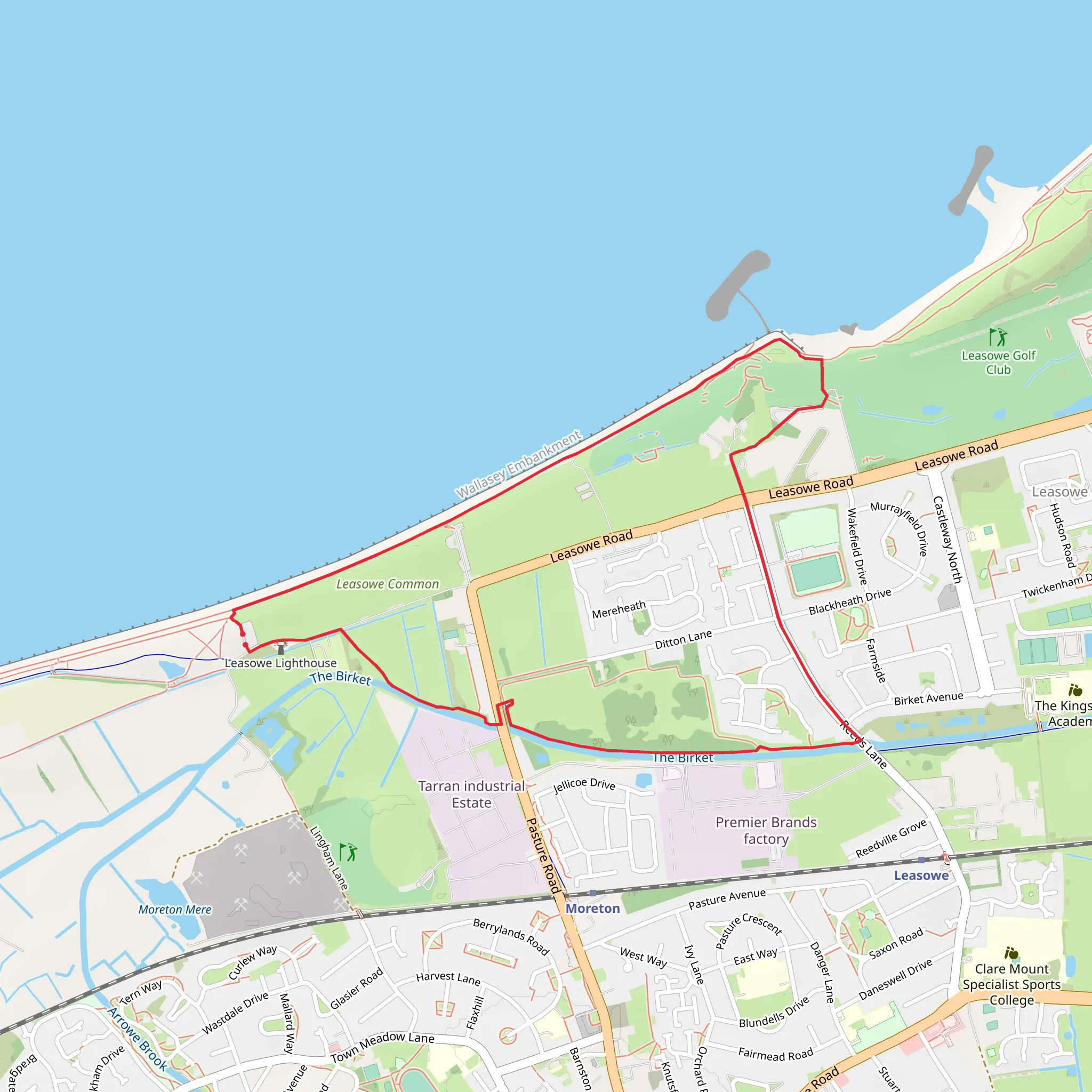 North Wirral Coastal Park Loop mobile static map