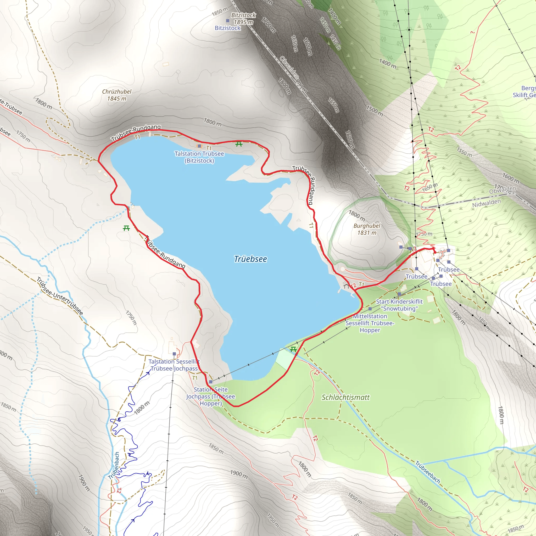 Lake Trubsee Loop Trail mobile static map