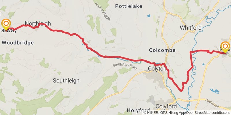 East Devon Way stage 3 Map
