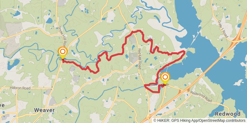 Mountains-to-Sea Trail stage 54 Map