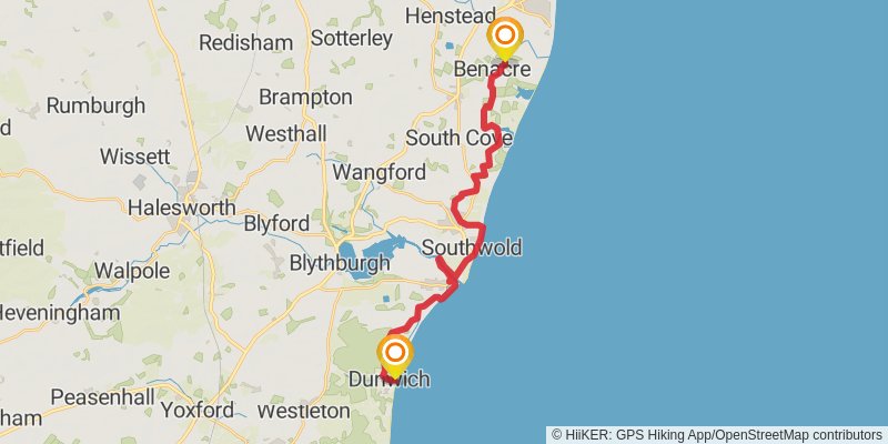 Burnham Thorpe to Portsmouth Walk stage 10 Map