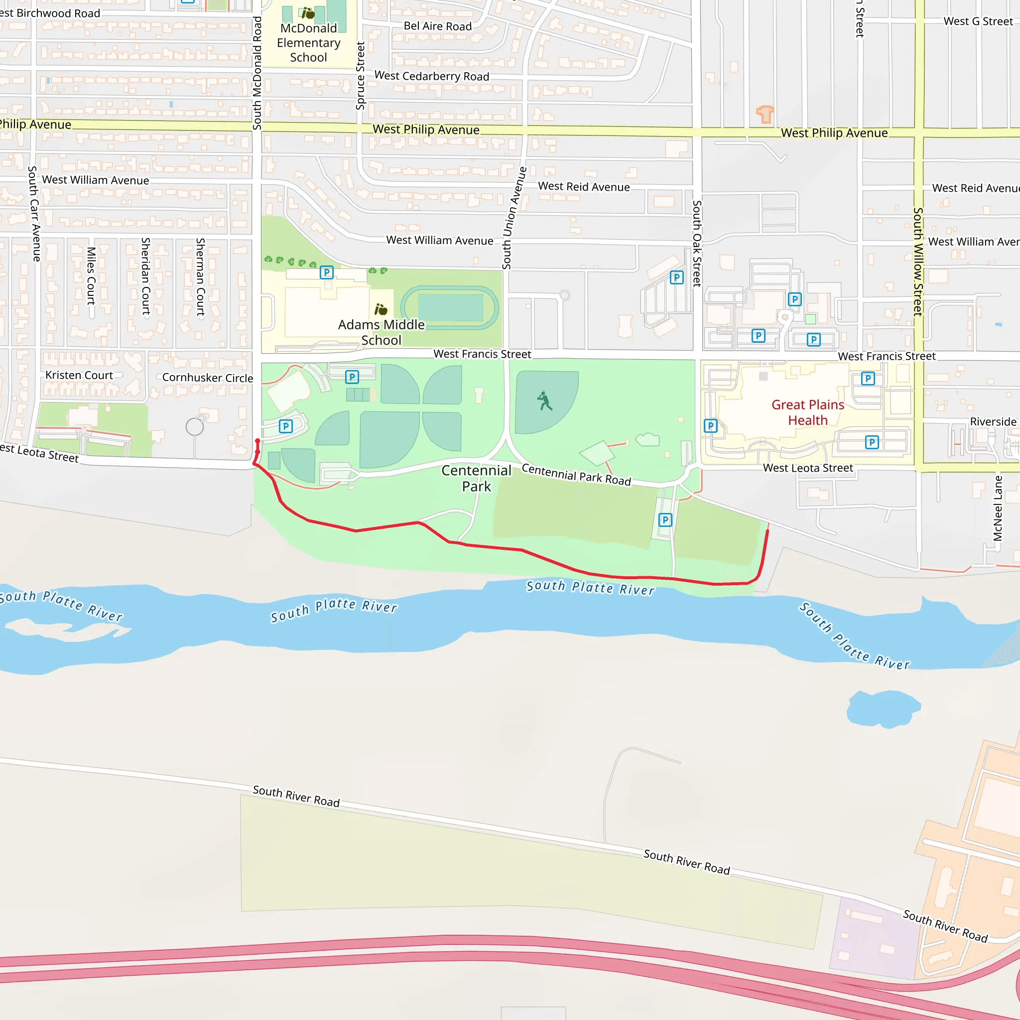 Centennial Park Walk mobile static map