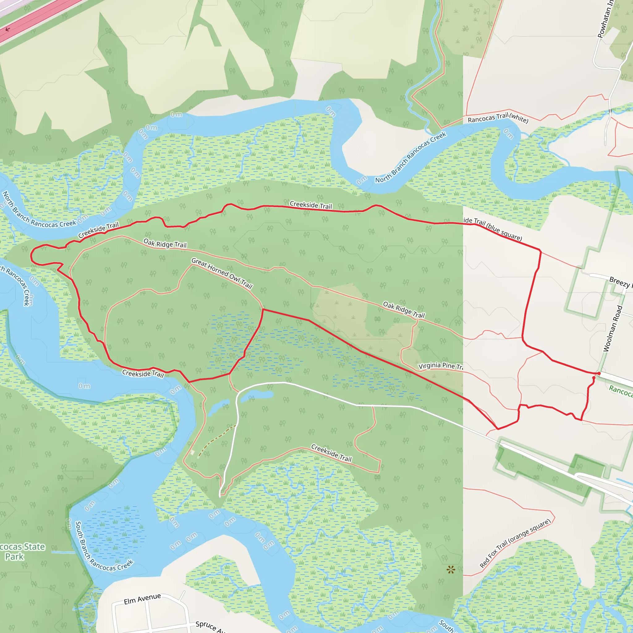 Creekside Trail Loop mobile static map