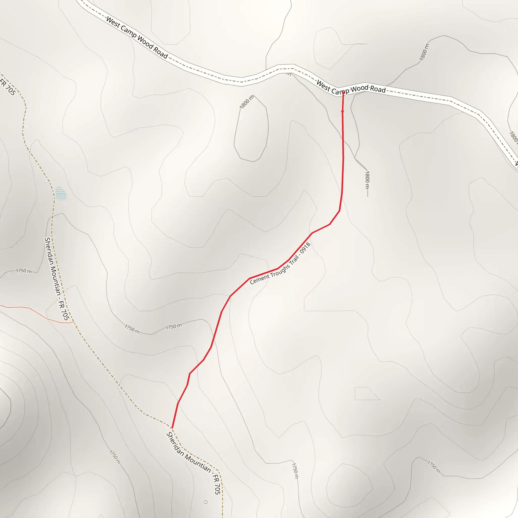 Cement Troughs Trail mobile static map