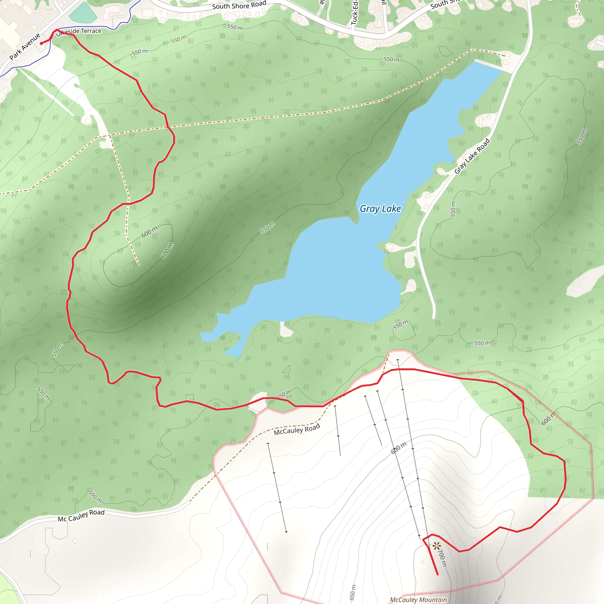 McCauley Mountain Trail mobile static map