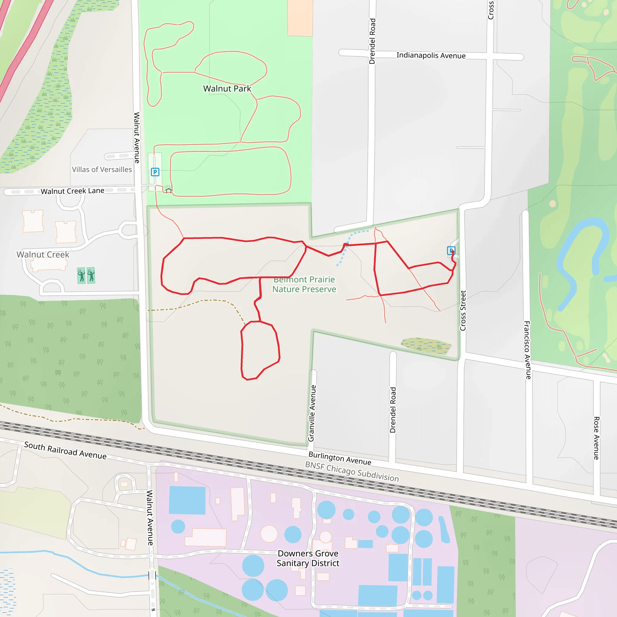 Walnut Park Loop mobile static map