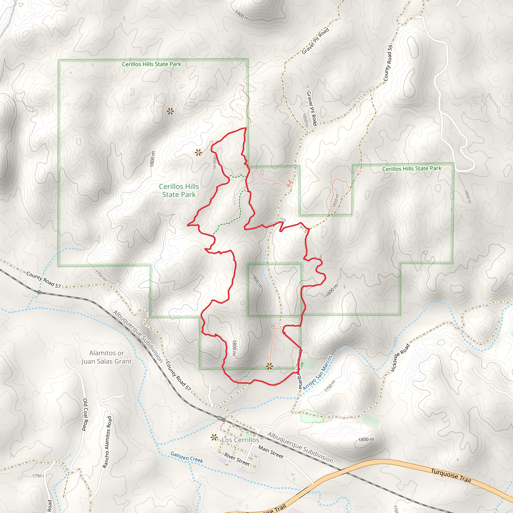 Jane Calvin Sanchez Trail and Elkins Canyon Trail Loop mobile static map