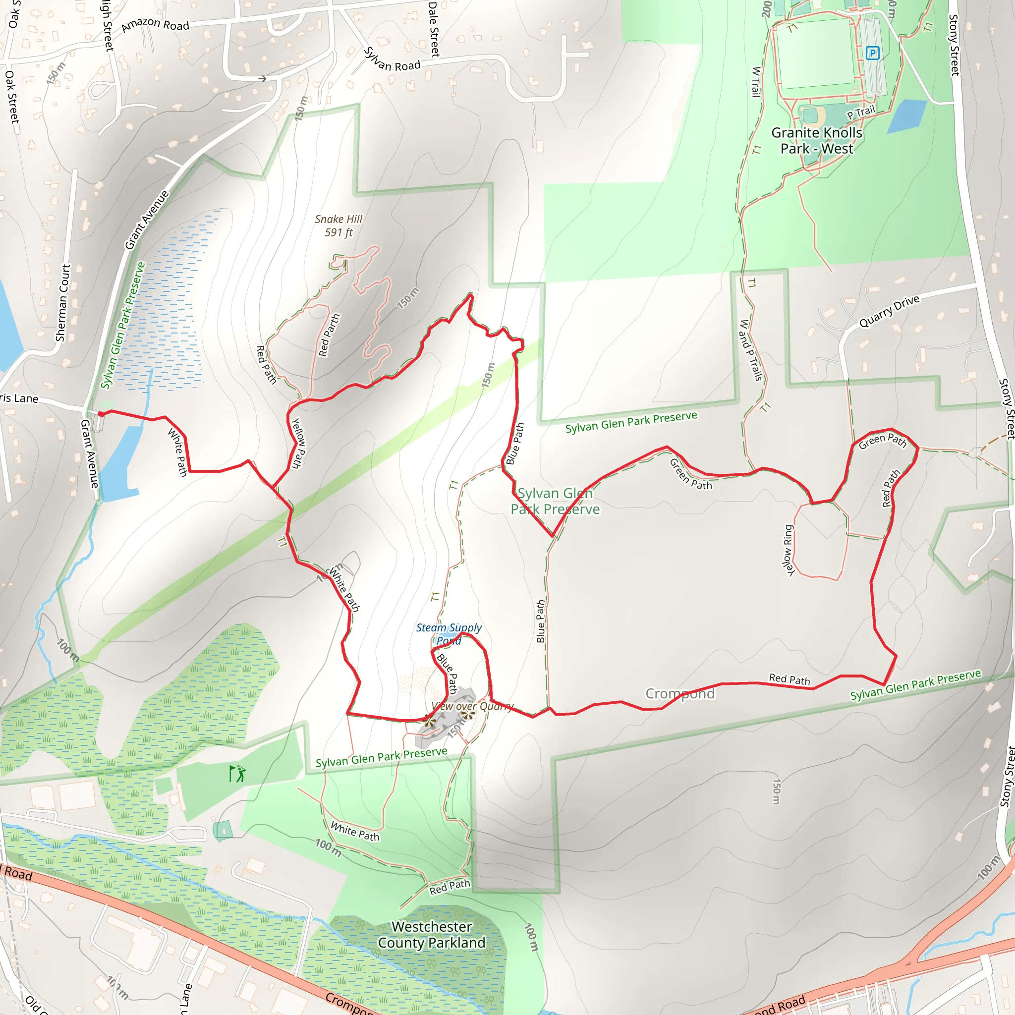 Sylvan Glen Park Preserve Loop Trail mobile static map