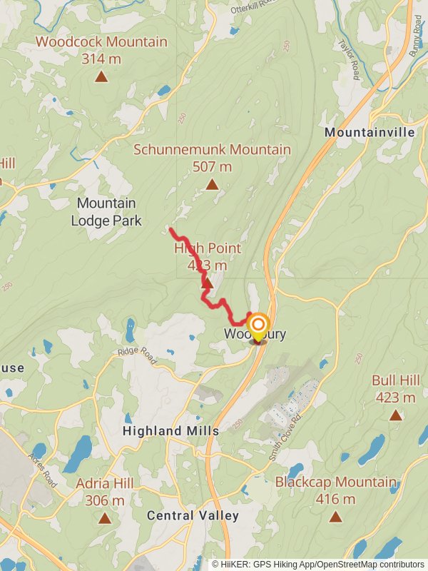 High Point from Woodbury mobile static map