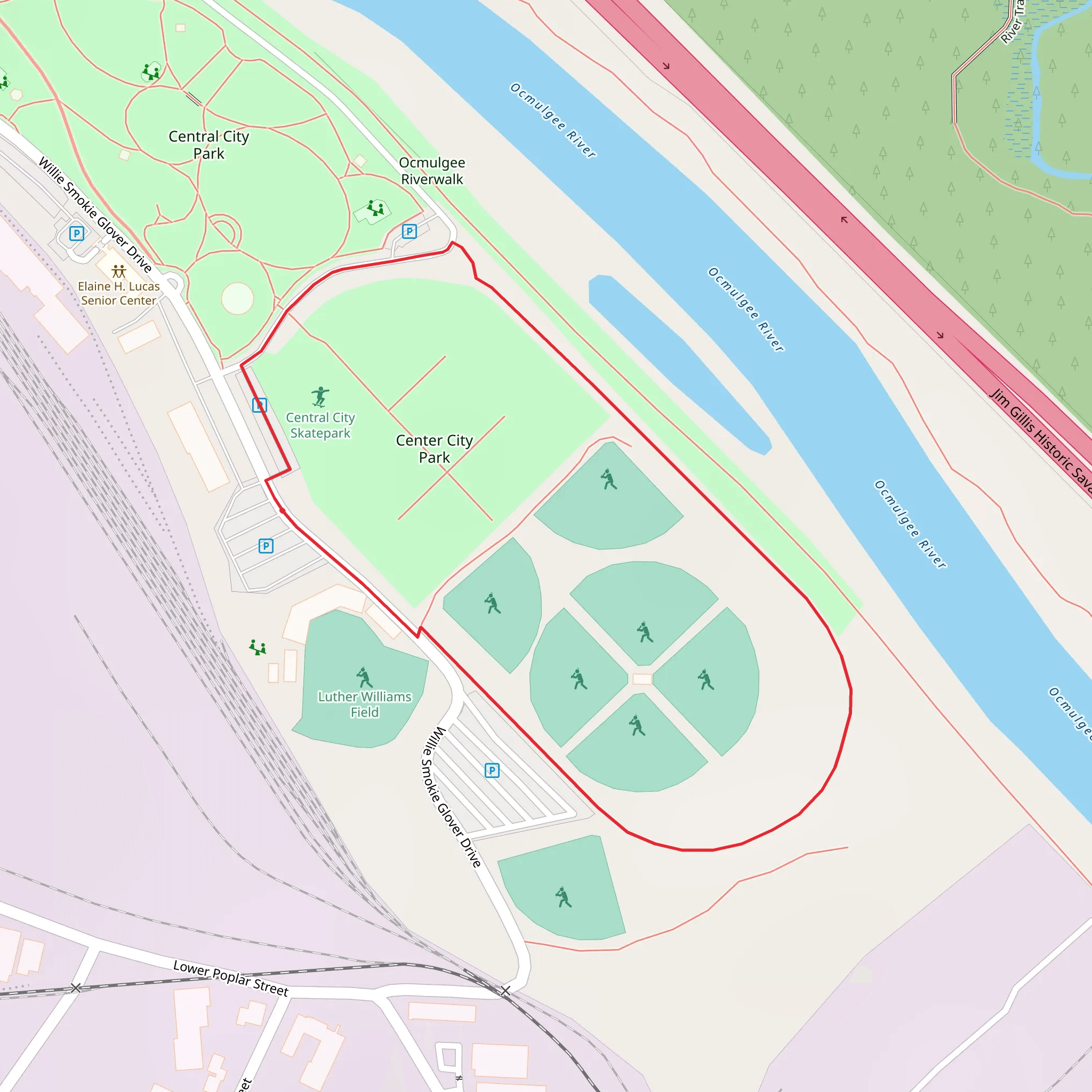 Center City Park Loop mobile static map