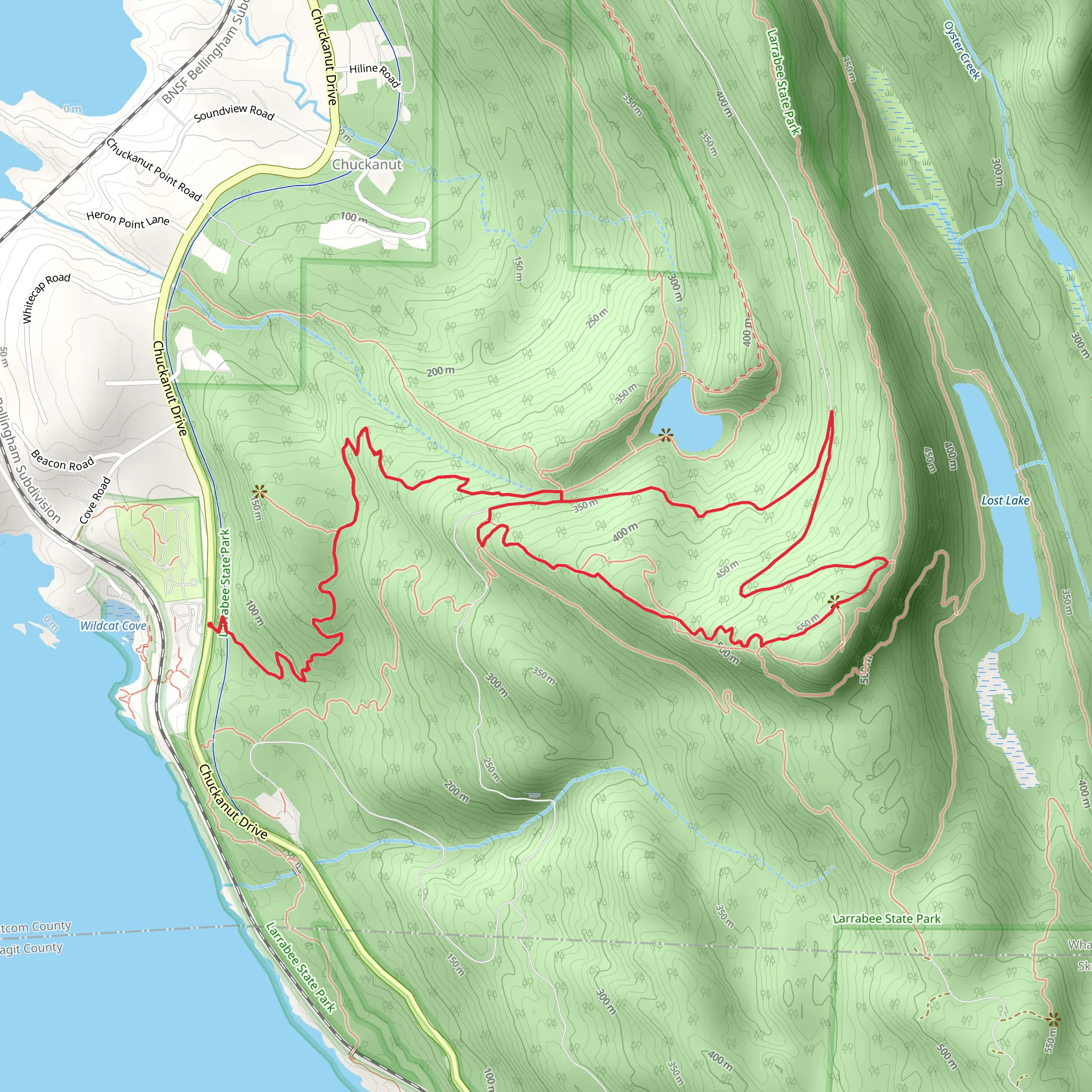 FRagrance Lake Road and Double Diamond Loop Trail mobile static map