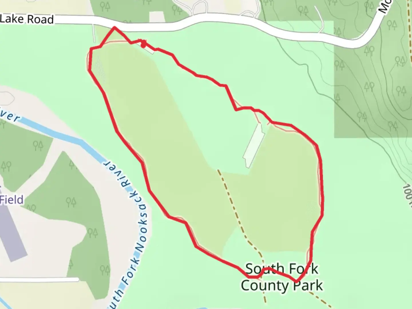 An image depicting the trail South Fork County Park Loop and its surrounding area.