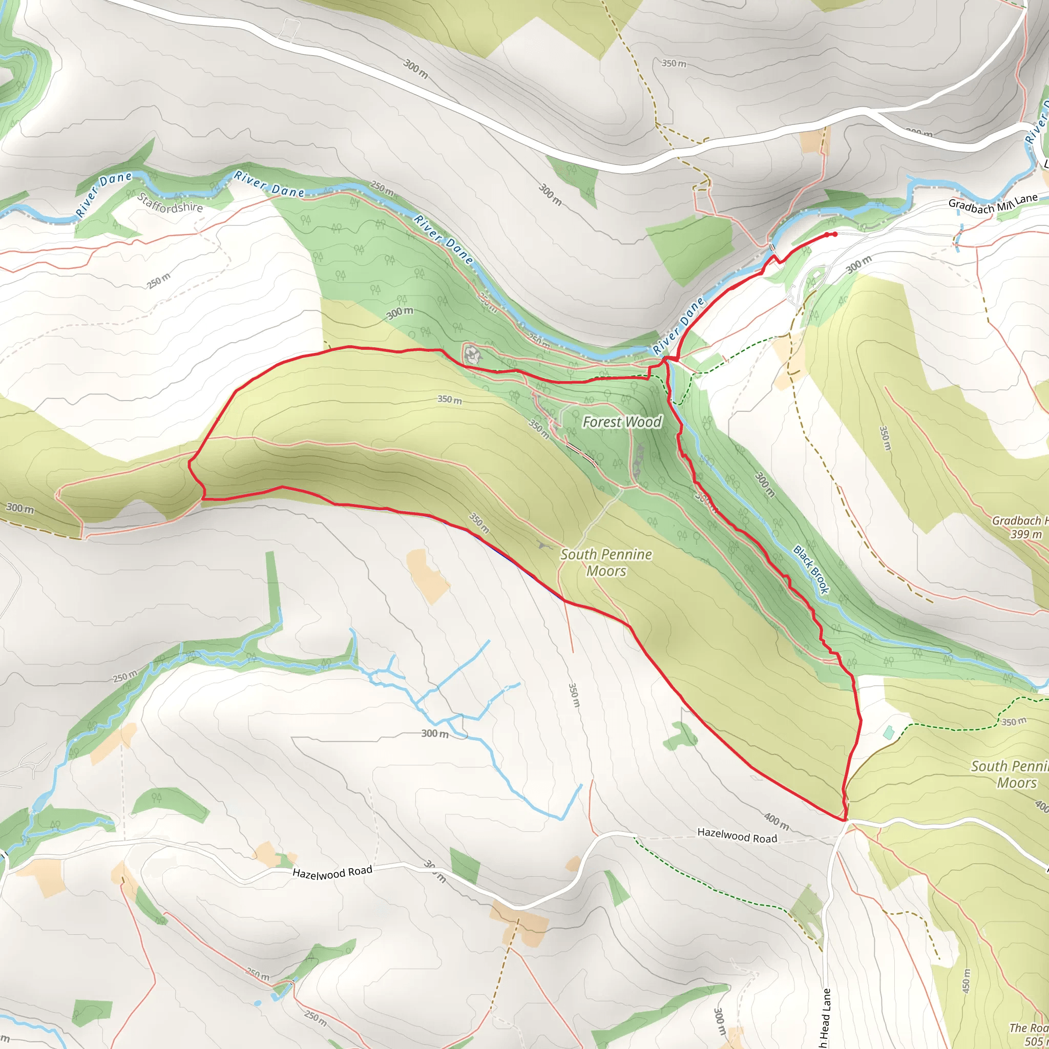 Lud's Church and Roach End from Gradbach mobile static map