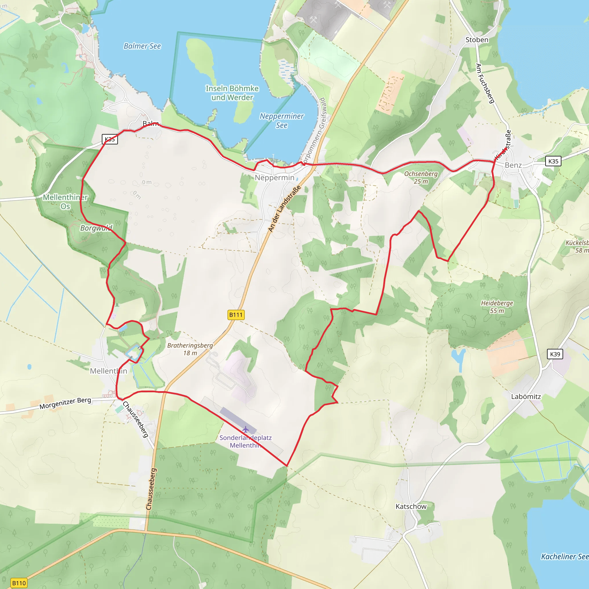 Benz and Mellenthin Loop via Balmer See mobile static map