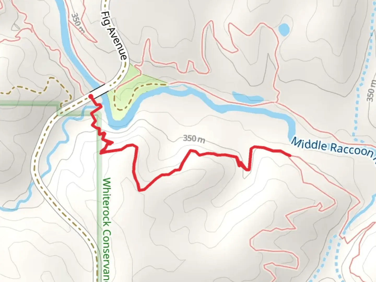 An image depicting the trail Shooting Star Trail and its surrounding area.