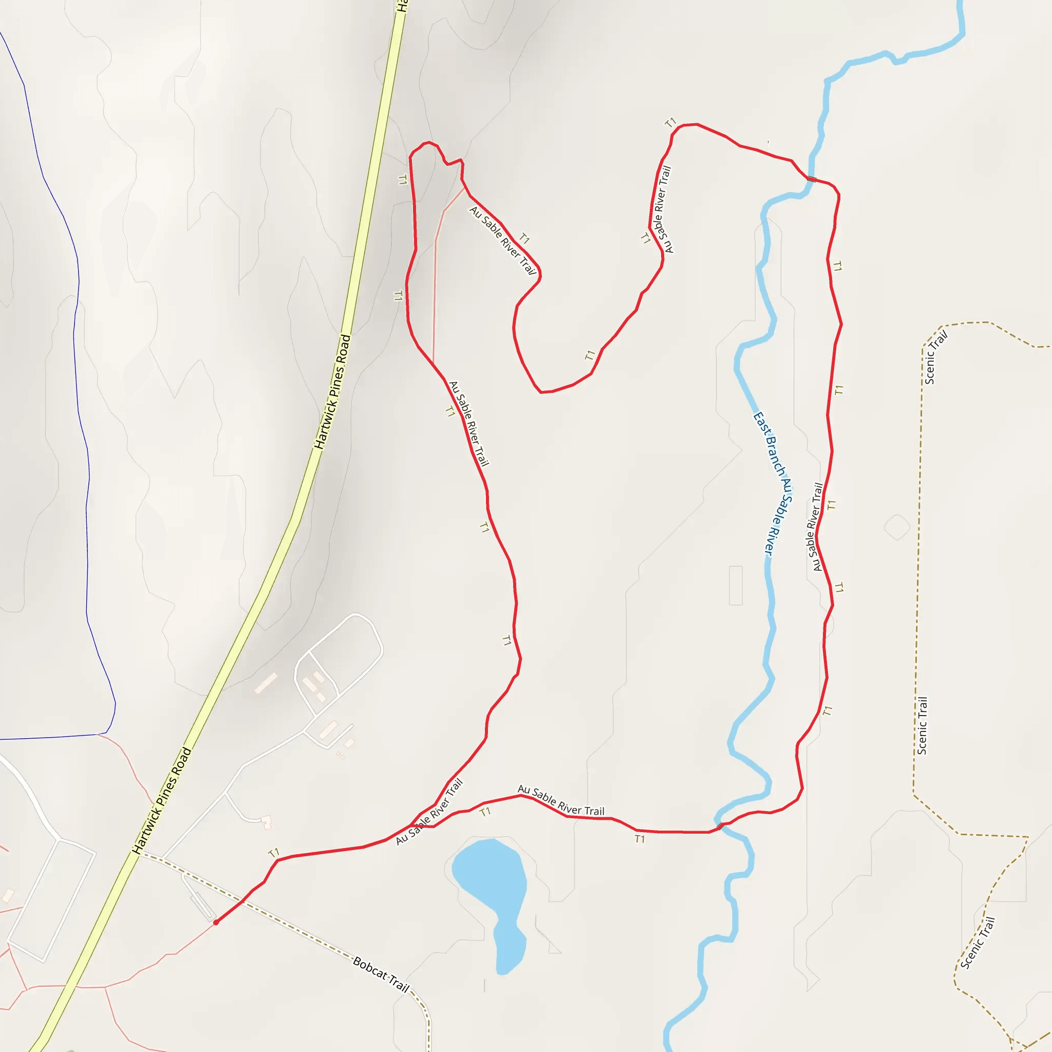 Au Sable River Trail Loop mobile static map
