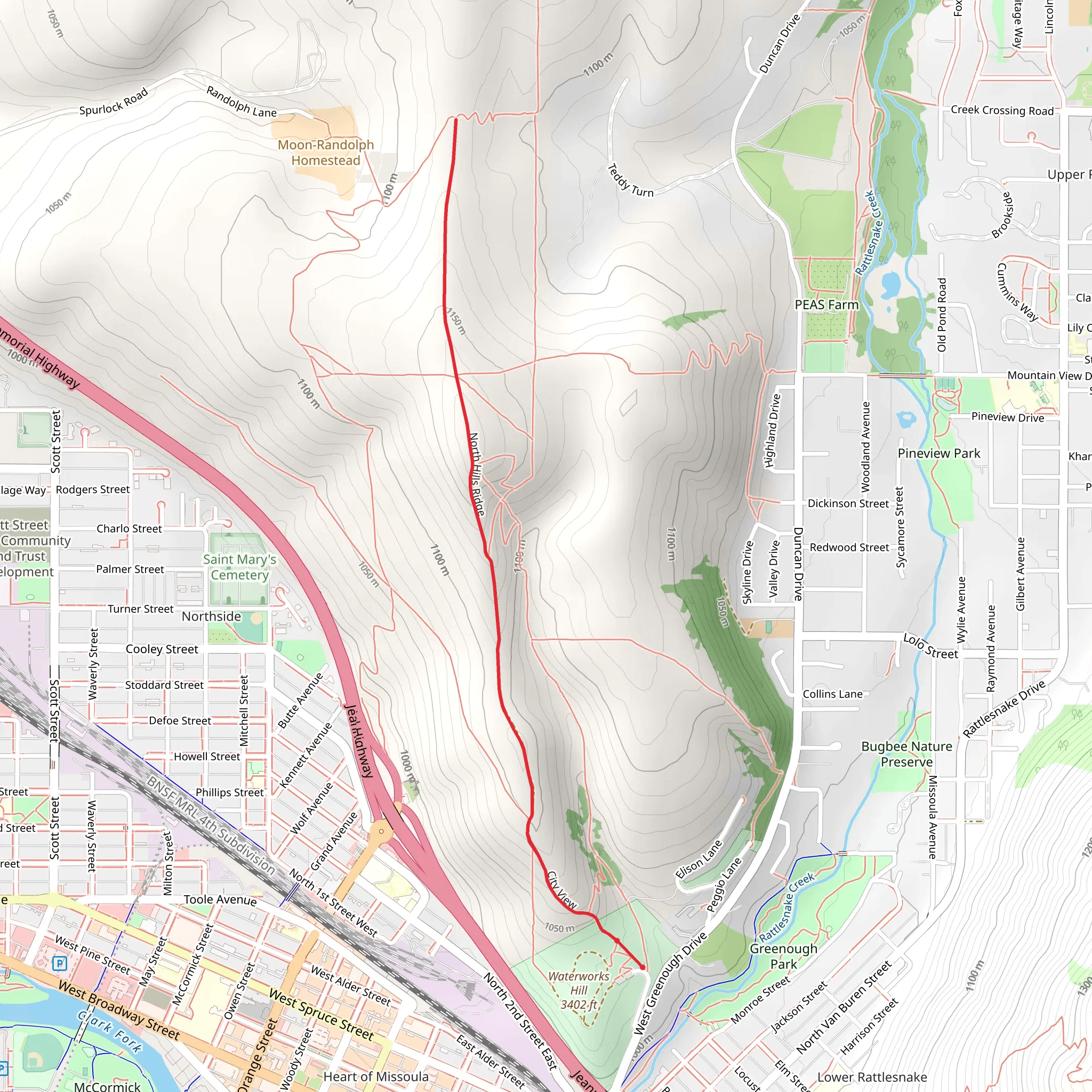 Waterworks Hill mobile static map