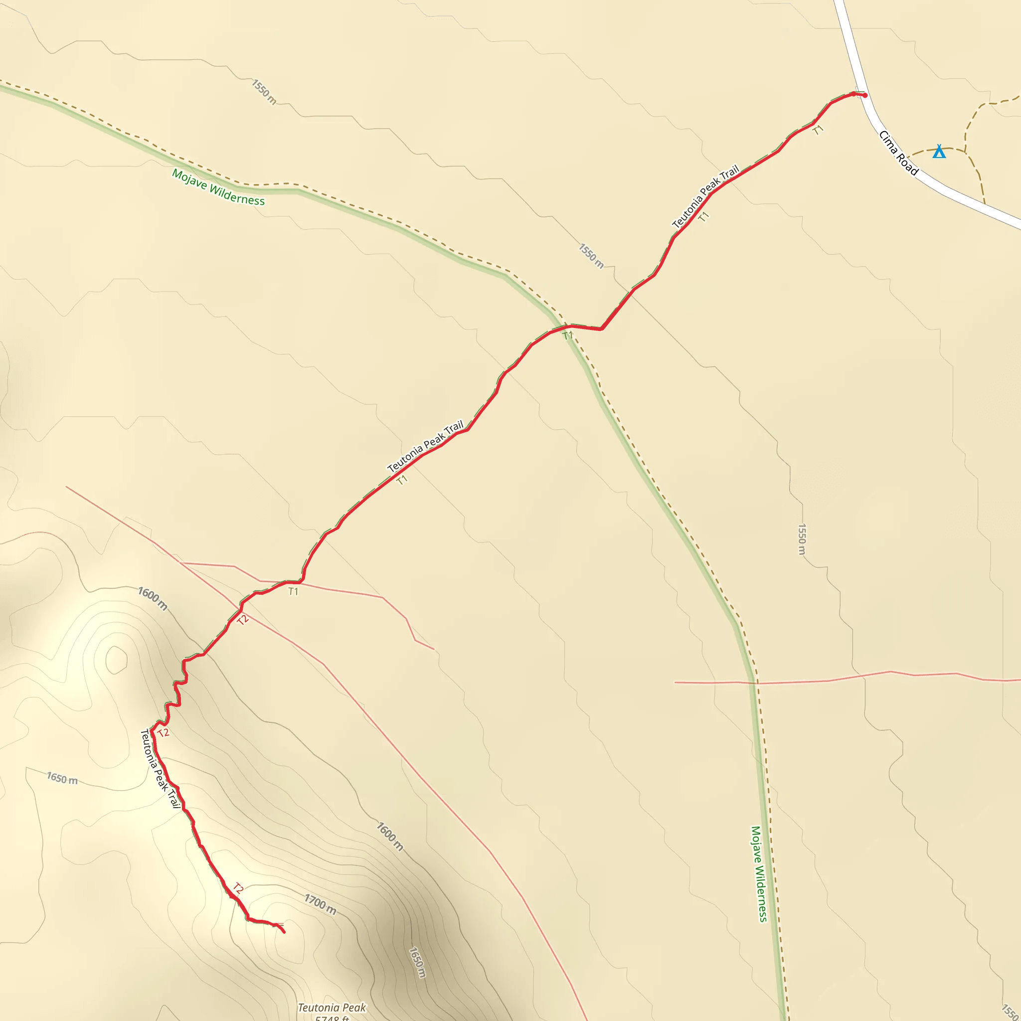 Teutonia Peak Trail mobile static map