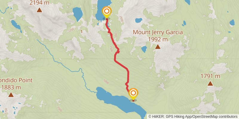 Central Alpine Lakes Loop spur 1 Map