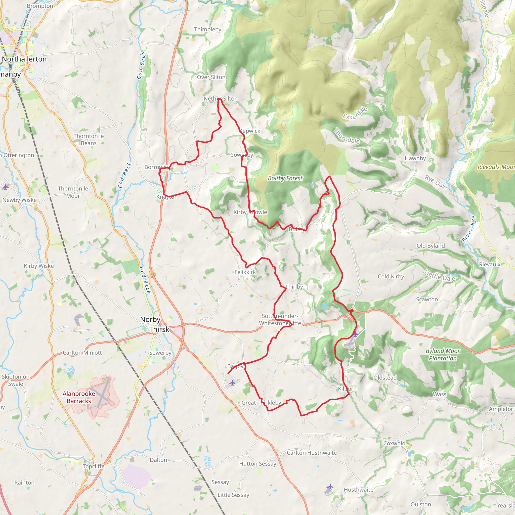 Hambleton Hillside Mosaic Walk mobile static map