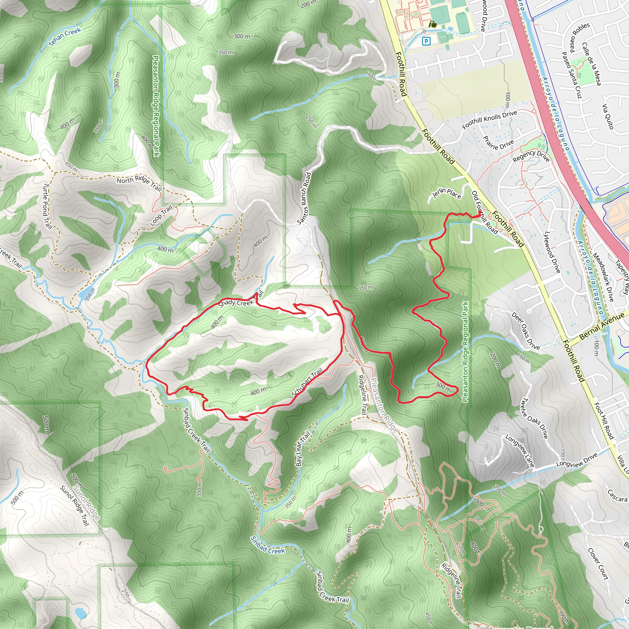 Courdet Trail and Bay Leaf Trail mobile static map