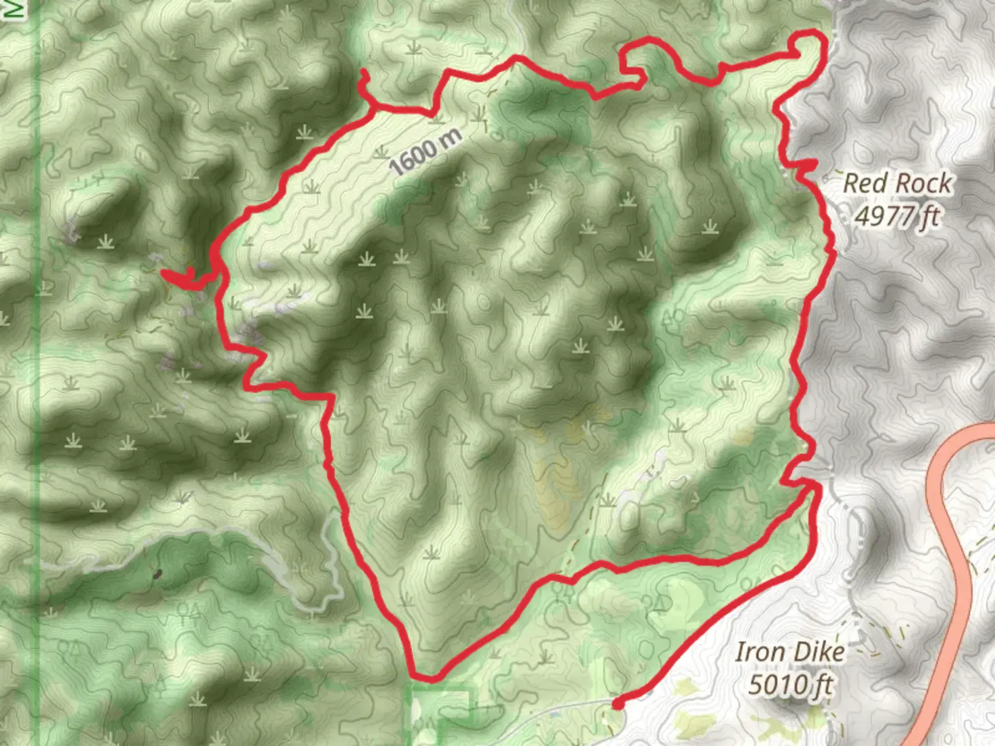 An image depicting the trail Sunflower Mine and McFarland Canyon Loop and its surrounding area.