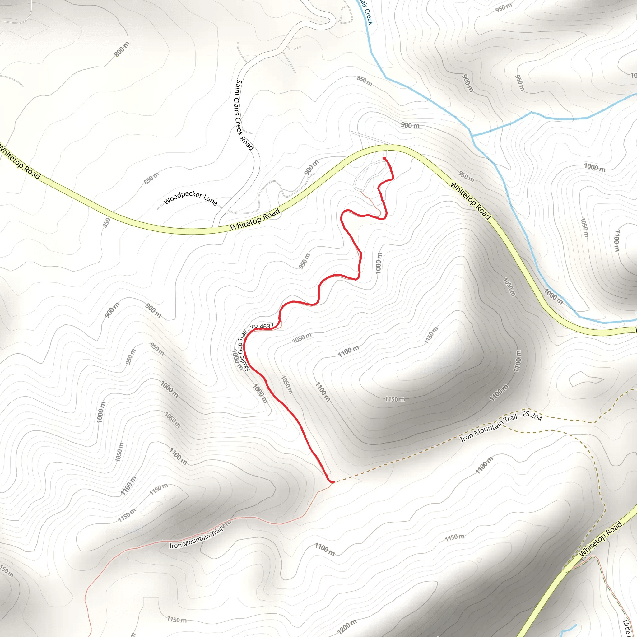 Skulls Gap Trail mobile static map