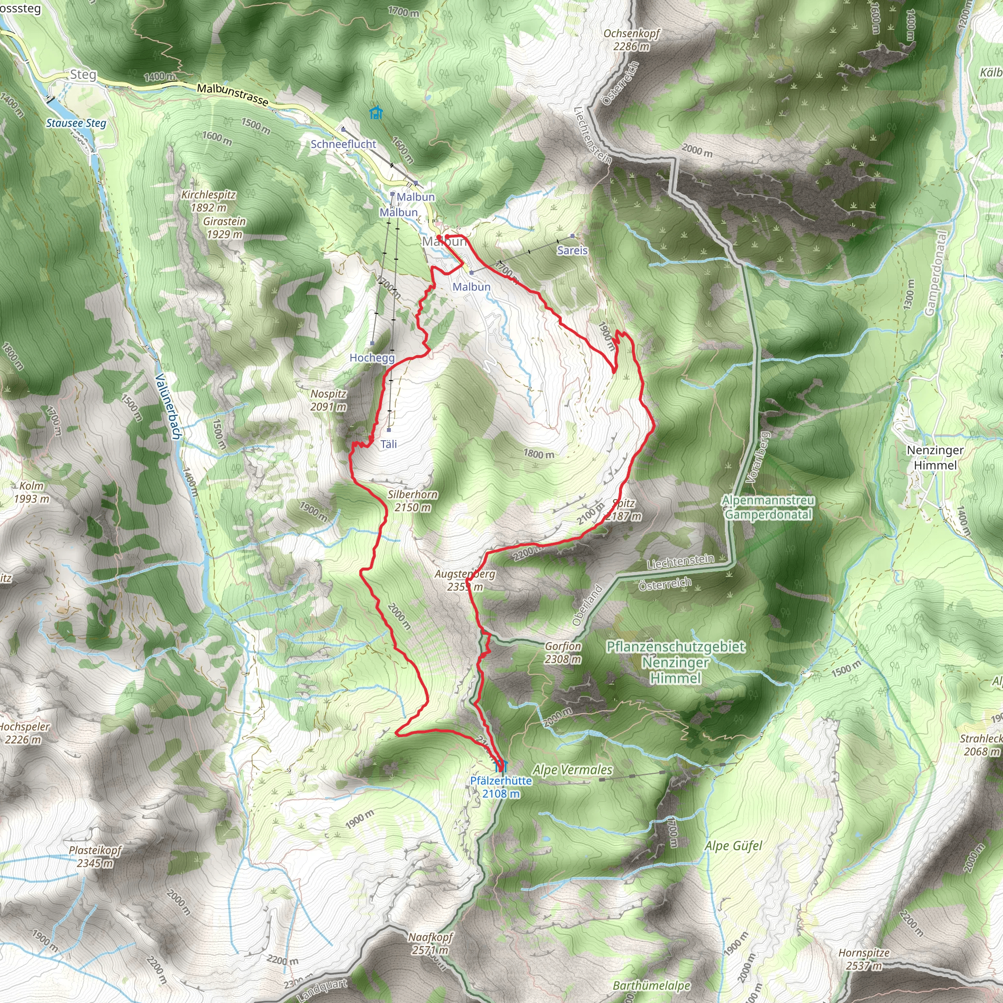 Fürstin-Gina-Weg Malbun mobile static map