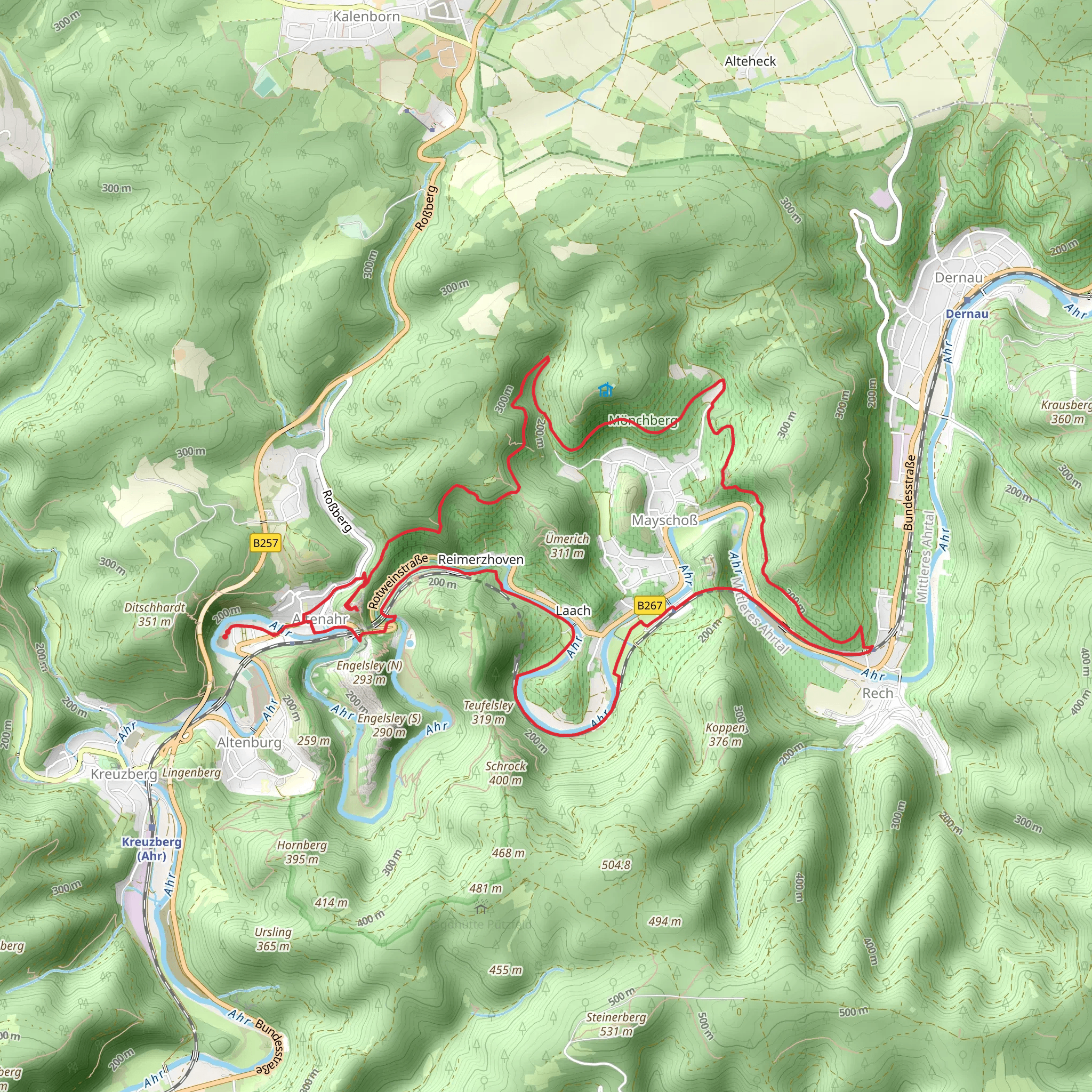 Altenahr Rundweg and Winzerweg mobile static map