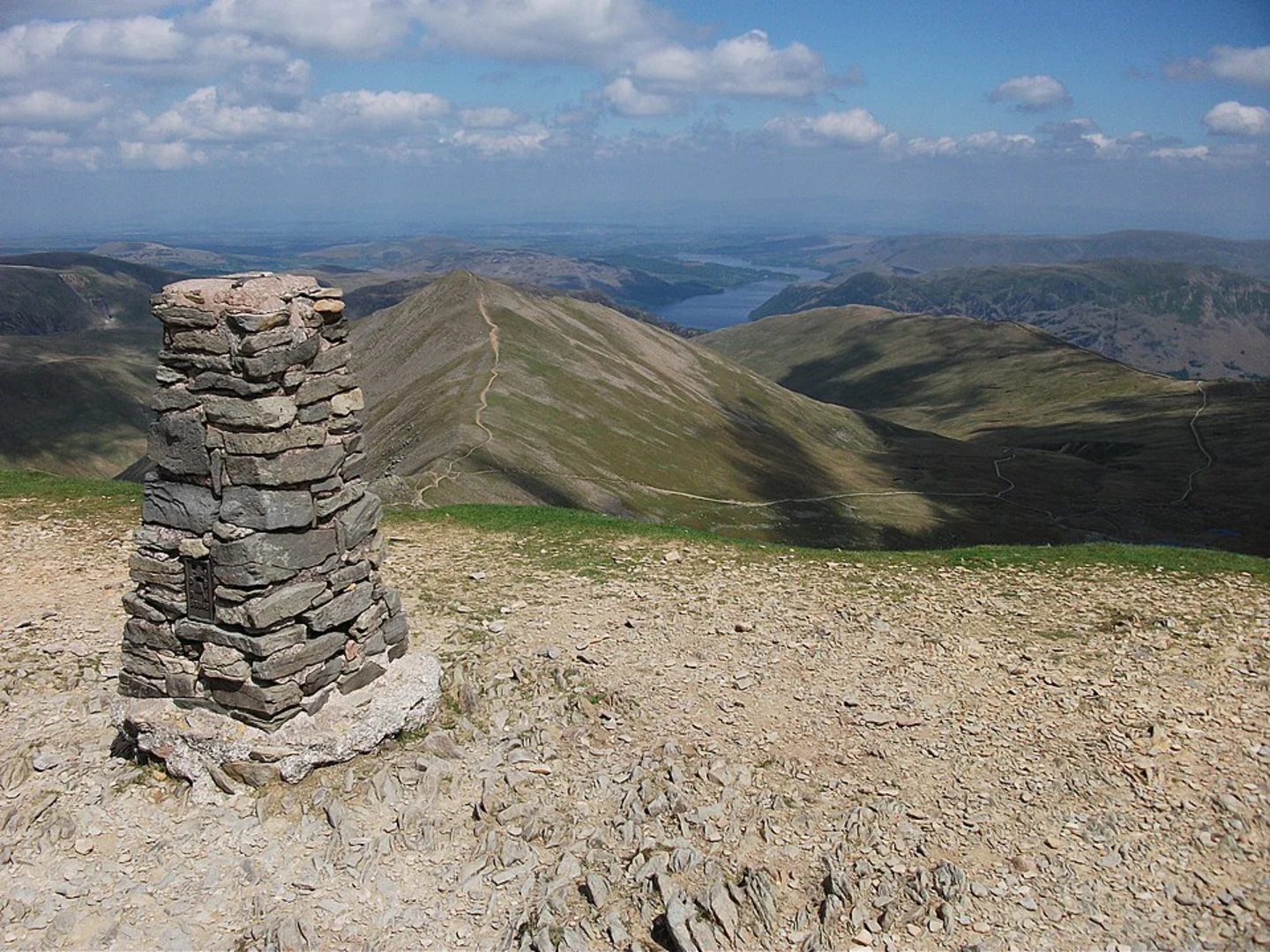 An image depicting the trail Helvellyn from Wythburn Church and its surrounding area.