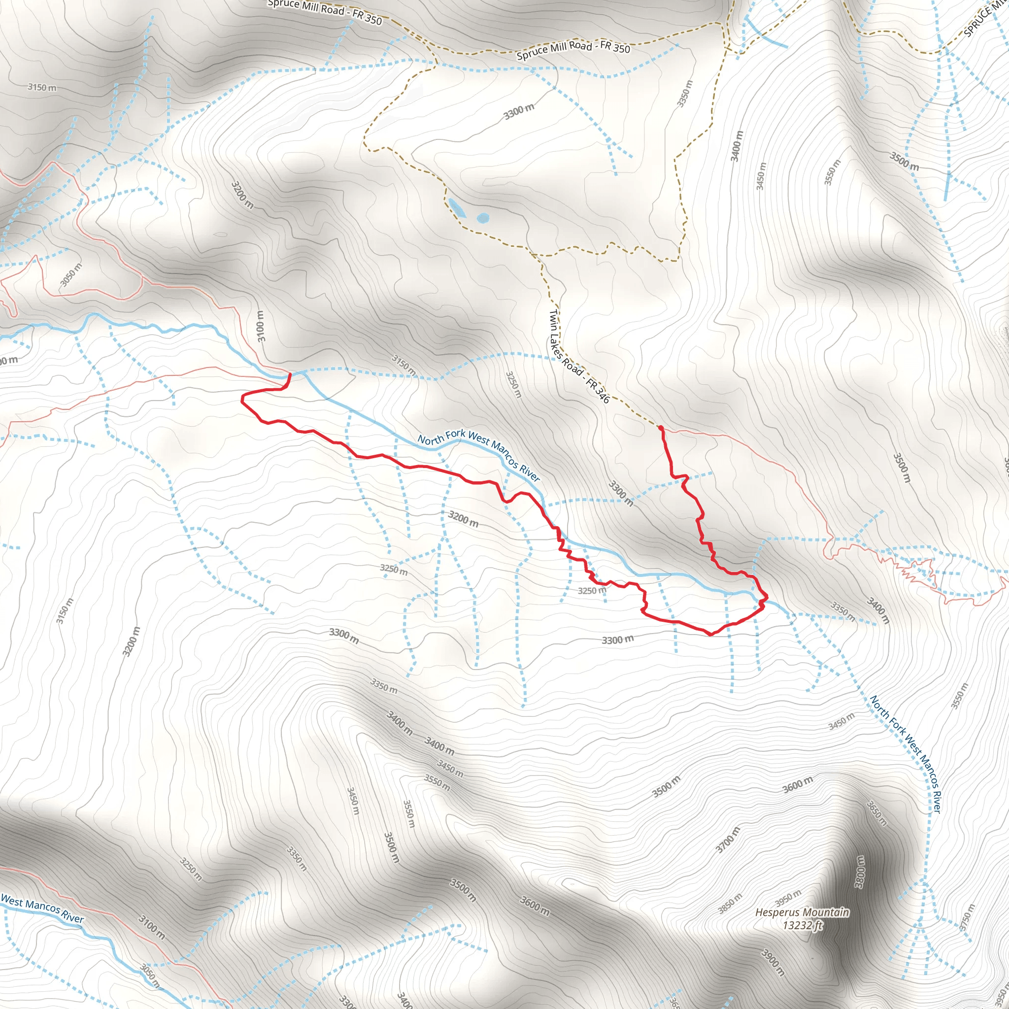 West Mancos Trail - Short mobile static map